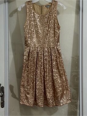 ISSI Girls' Gold Sequin Formal Dress